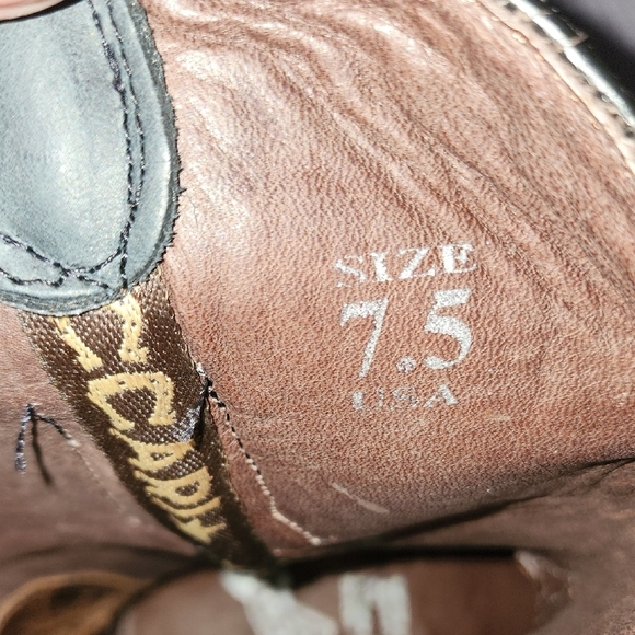 Men\'s Embroidered Leather Boots sz 7.5 Oklahoma University main image 7
